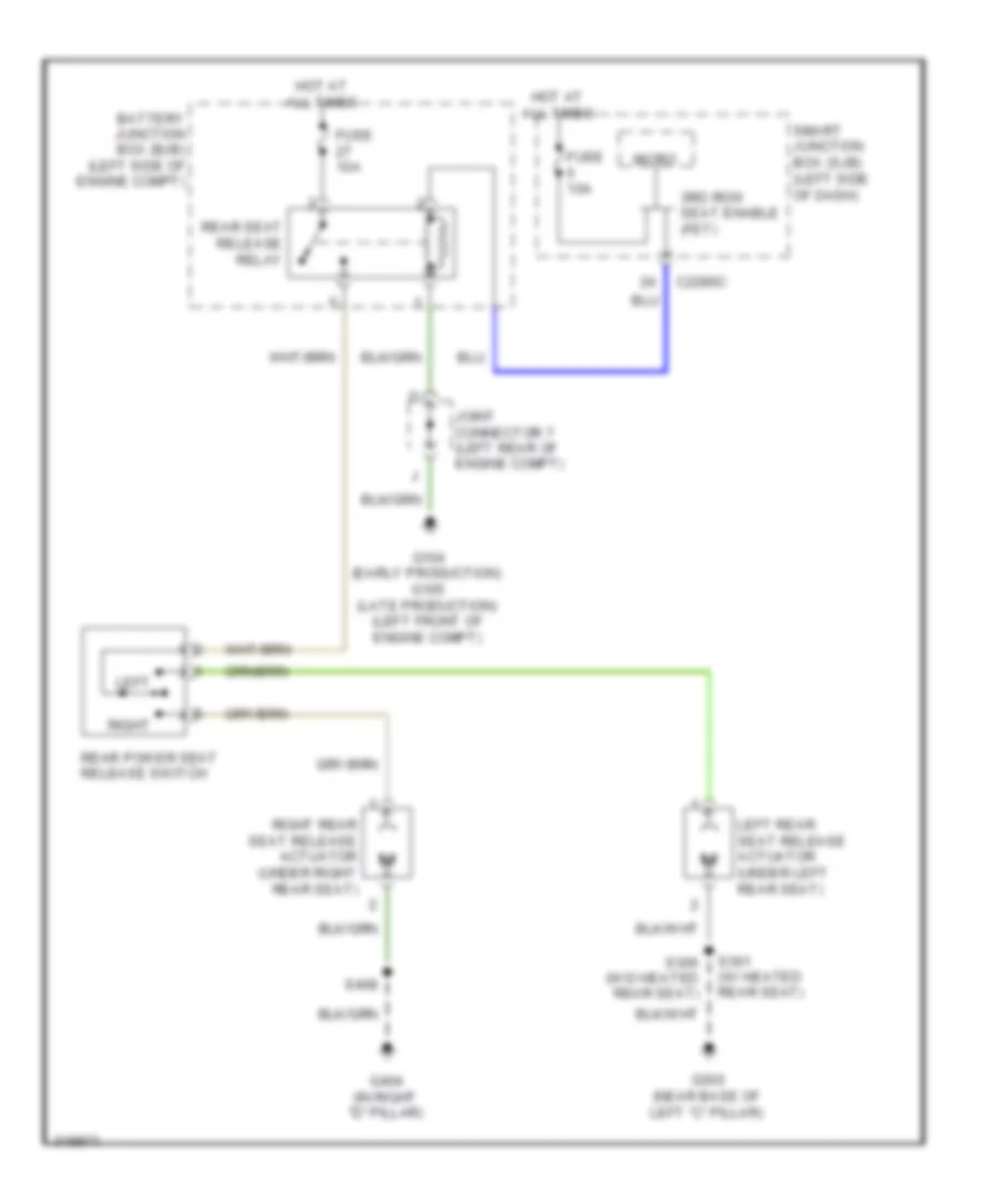 Second Row Seat Release Wiring Diagram for Ford Edge SE 2010