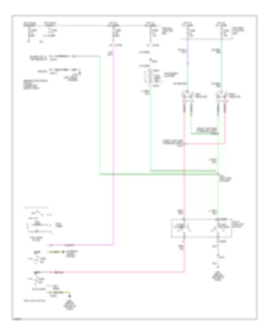 Headlamps Wiring Diagram, without DRL for Ford Taurus LX 2002