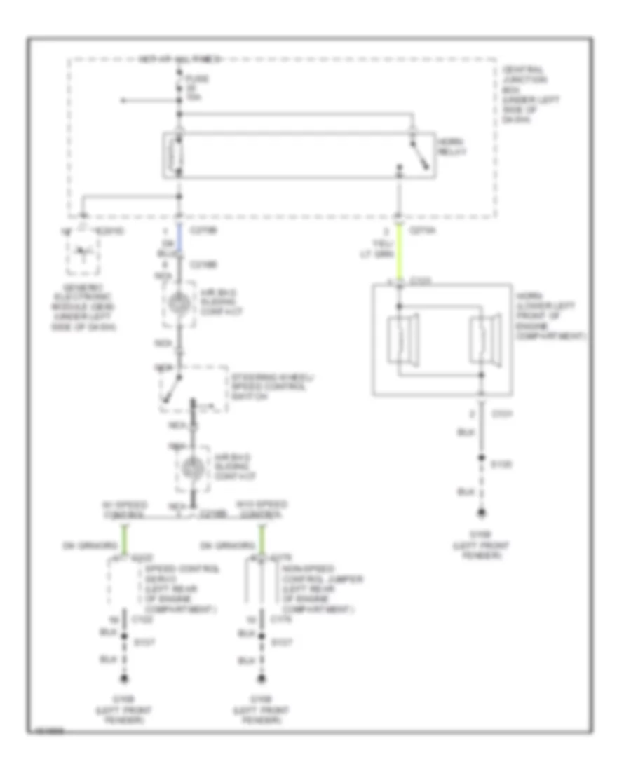 Horn Wiring Diagram for Ford Taurus LX 2002