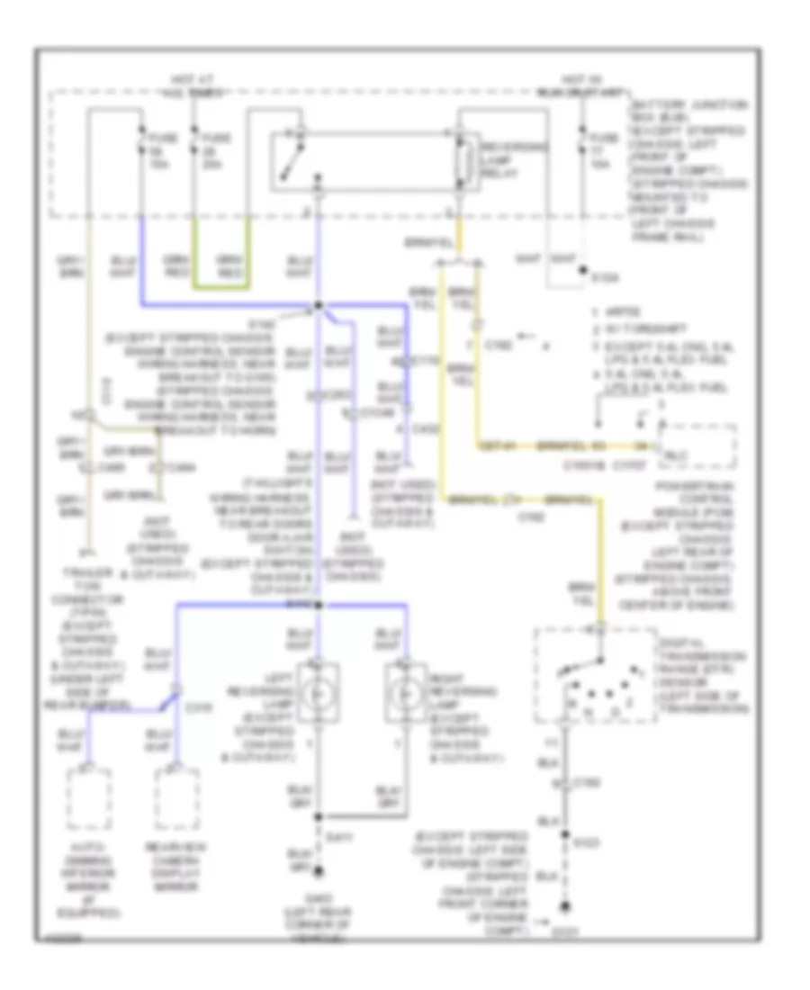Backup Lamps Wiring Diagram for Ford E 150 2014