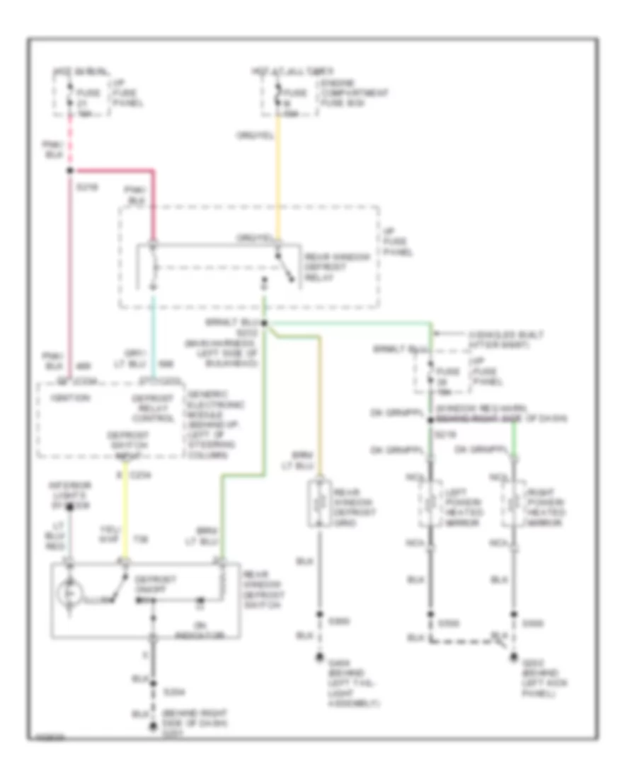 Defogger Wiring Diagram for Ford Windstar LX 1998