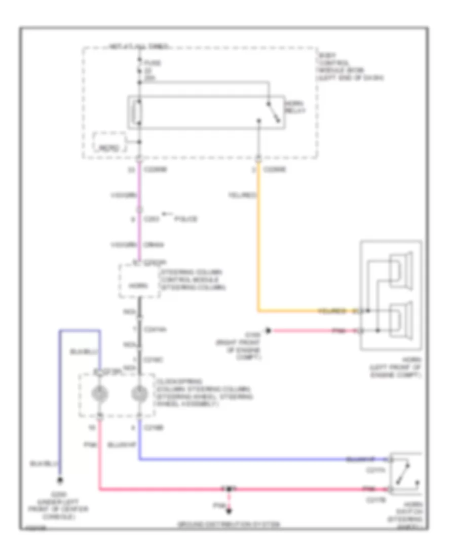Horn Wiring Diagram for Ford Taurus Limited 2014