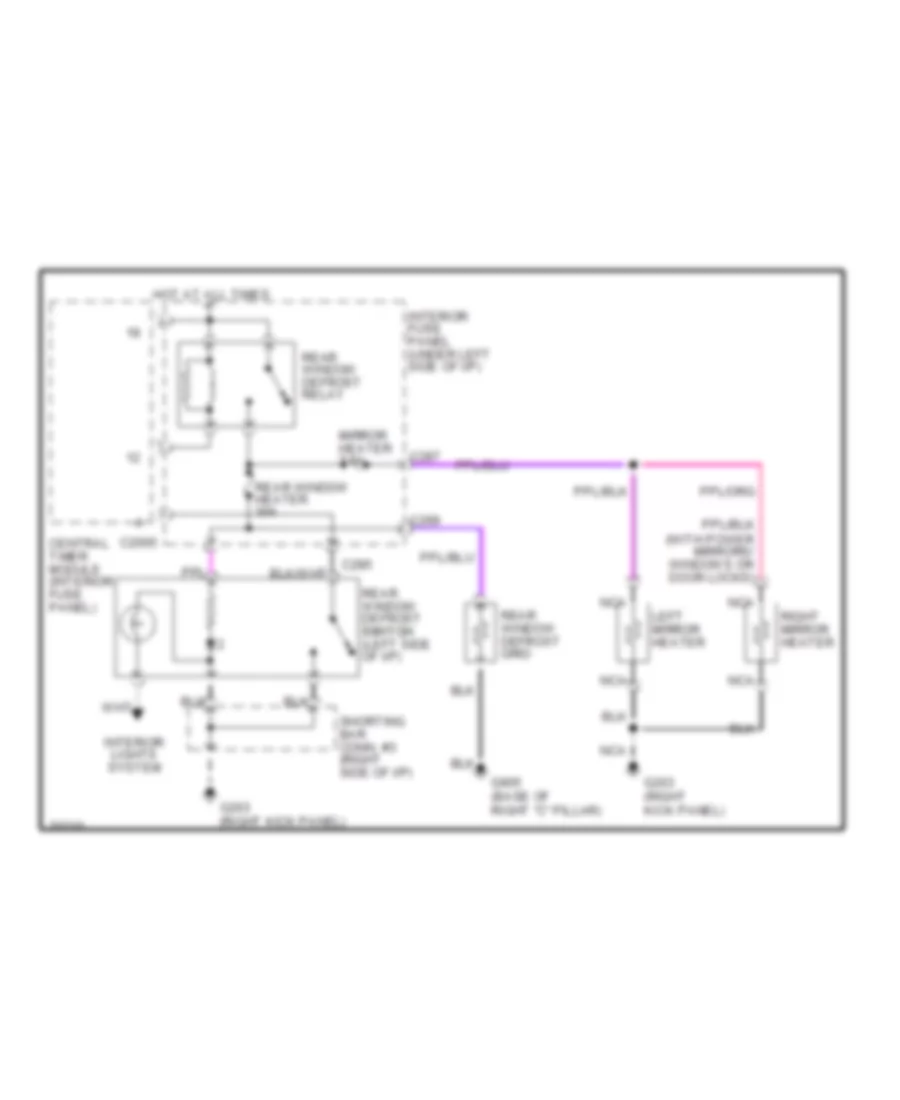 Defogger Wiring Diagram for Ford Contour LX 1995