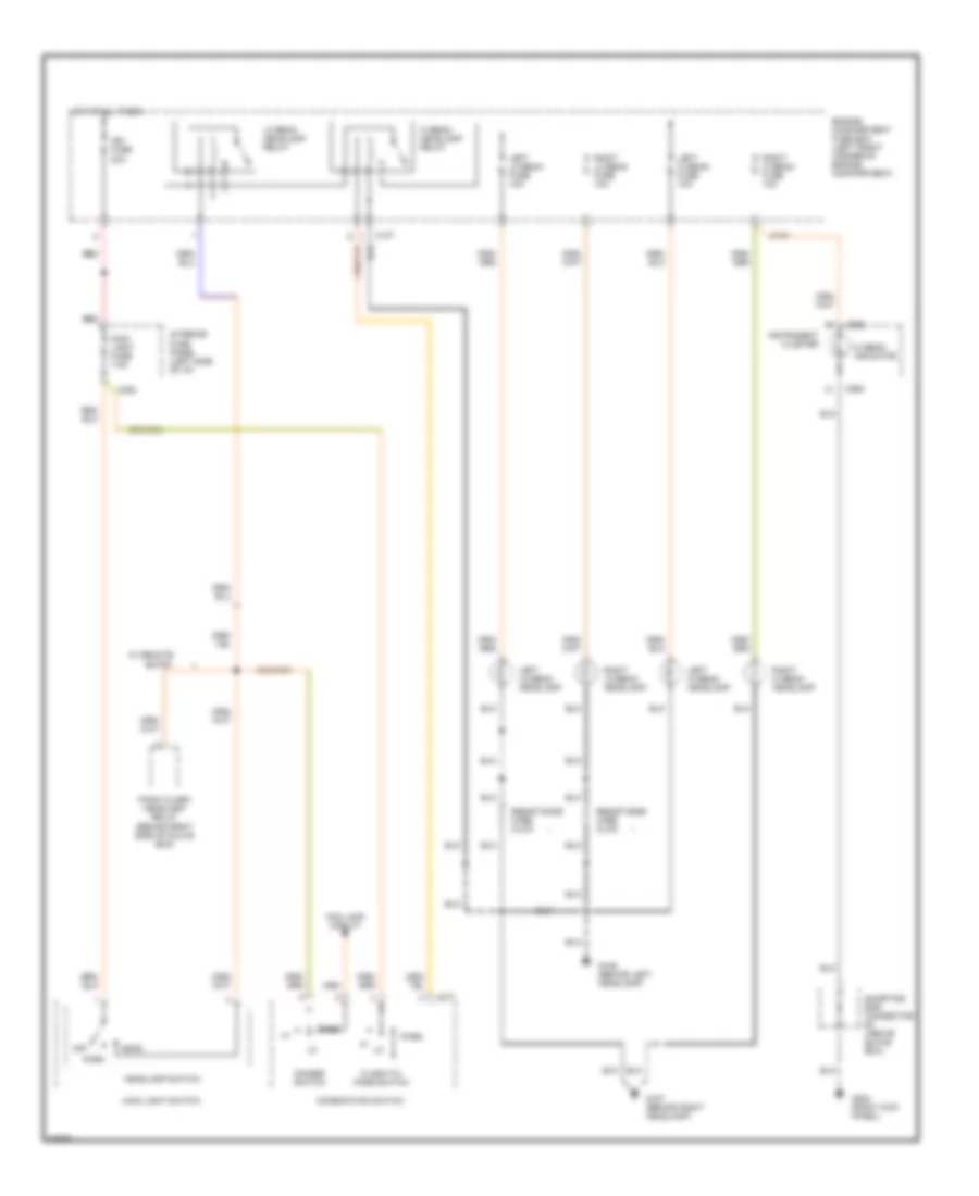 Headlamps Wiring Diagram, without DRL for Ford Contour LX 1995