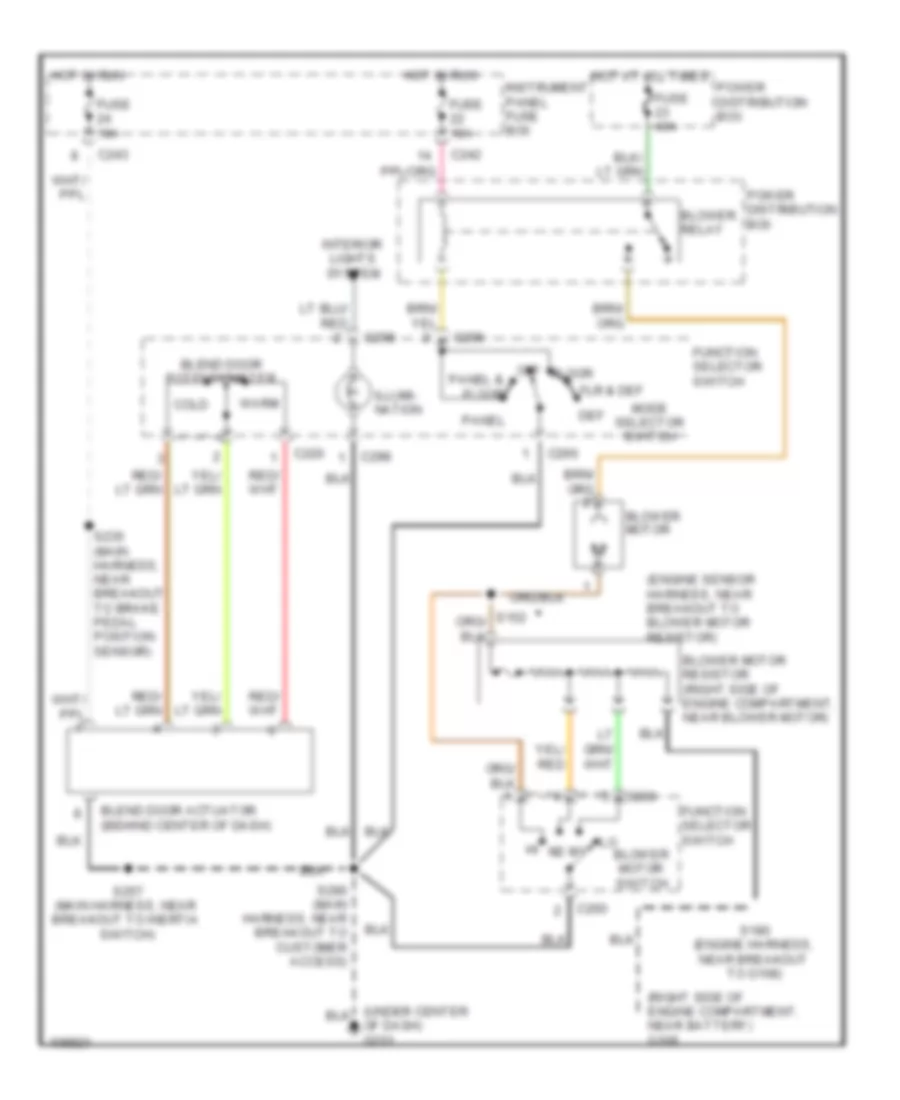 Heater Wiring Diagram for Ford Cab  Chassis F350 Super Duty 1999
