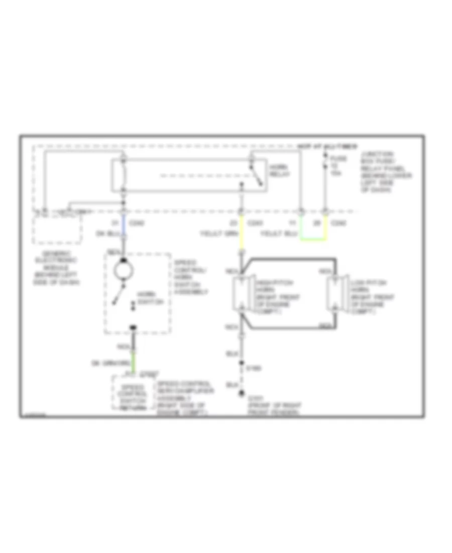 Horn Wiring Diagram for Ford Cab  Chassis F350 Super Duty 1999