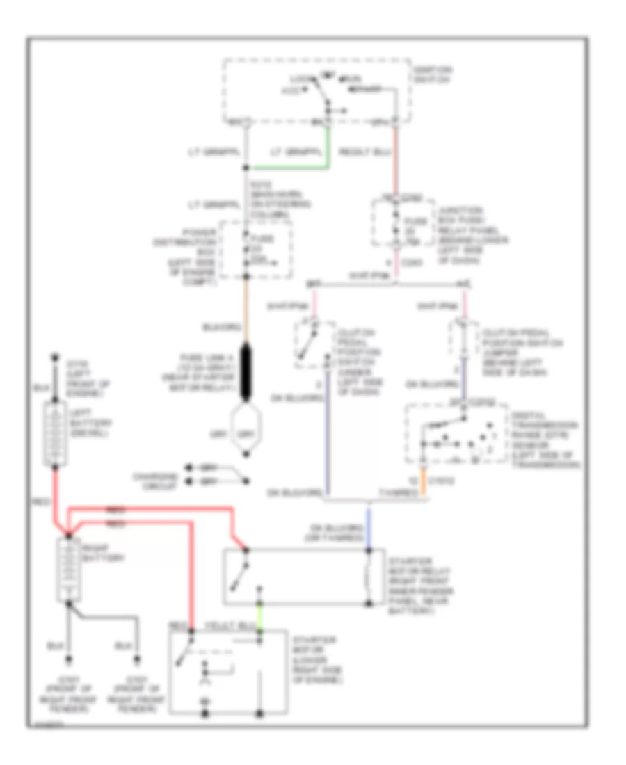 Starting Wiring Diagram for Ford Cab  Chassis F350 Super Duty 1999