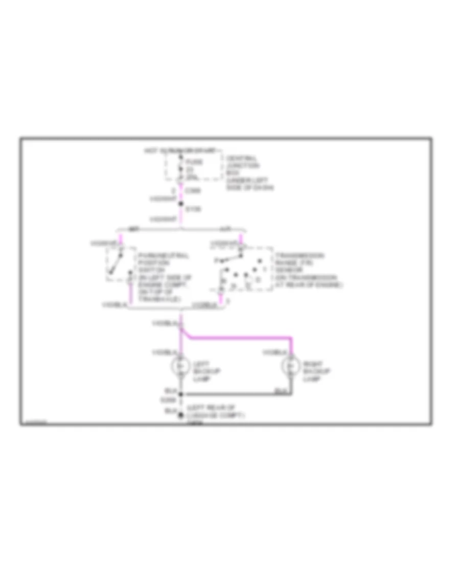 Back up Lamps Wiring Diagram for Ford Contour LX 1999