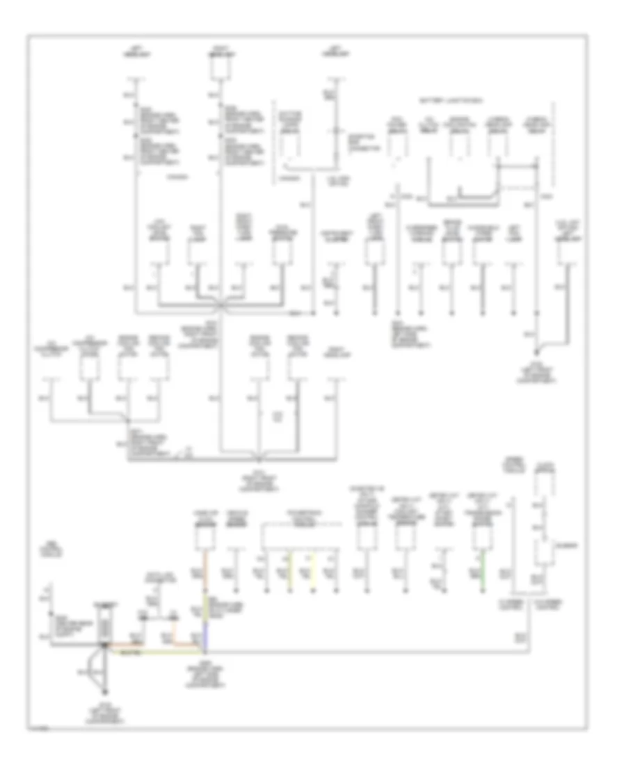 Ground Distribution Wiring Diagram 1 of 3 for Ford Contour LX 1999