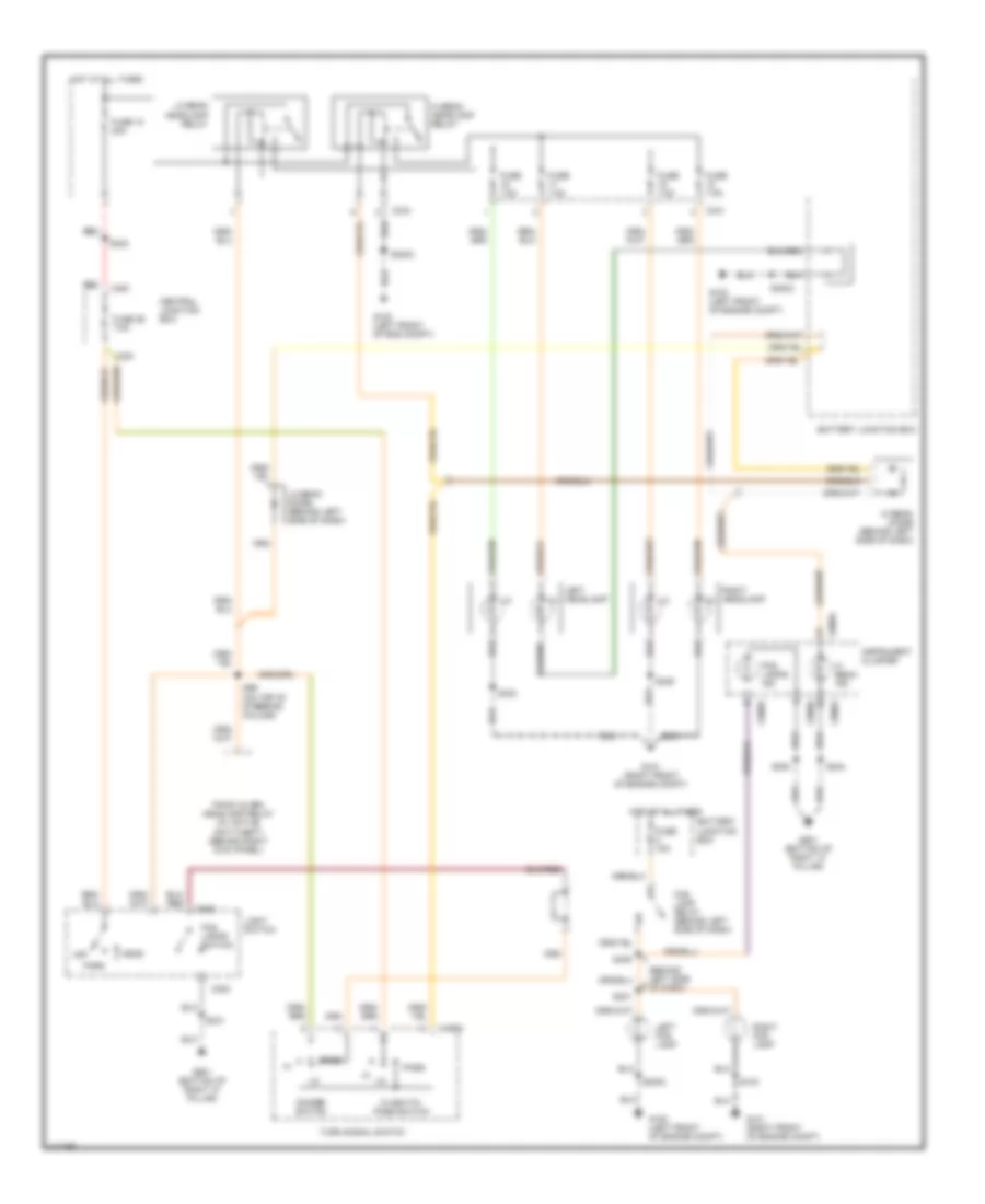 Headlight Wiring Diagram, High Level for Ford Contour LX 1999
