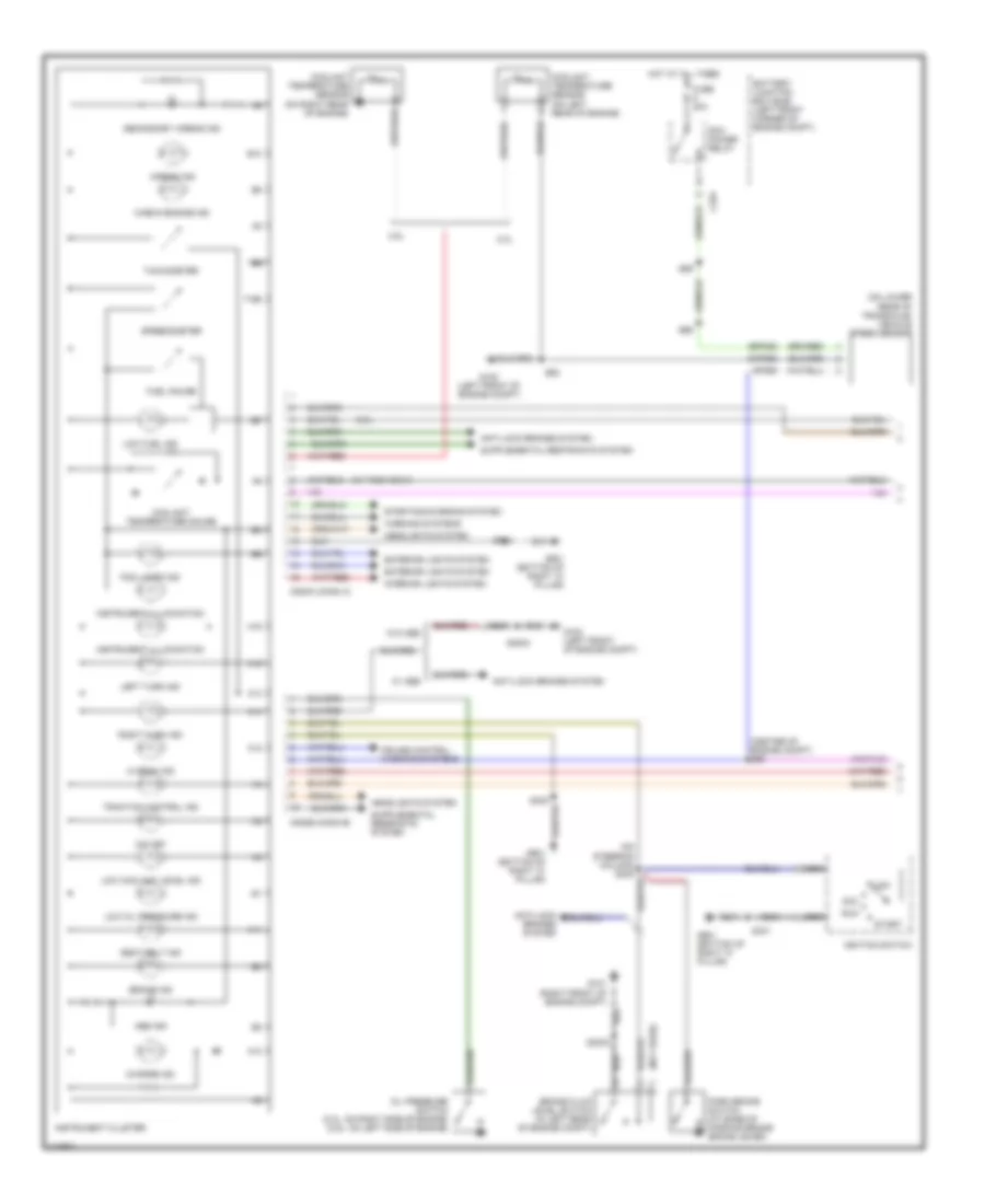 Instrument Cluster Wiring Diagram A T 1 of 2 for Ford Contour LX 1999