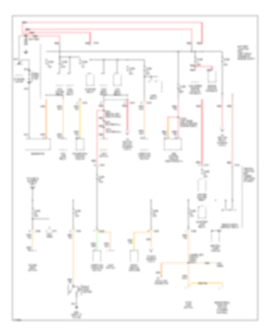Power Distribution Wiring Diagram 1 of 4 for Ford Contour LX 1999