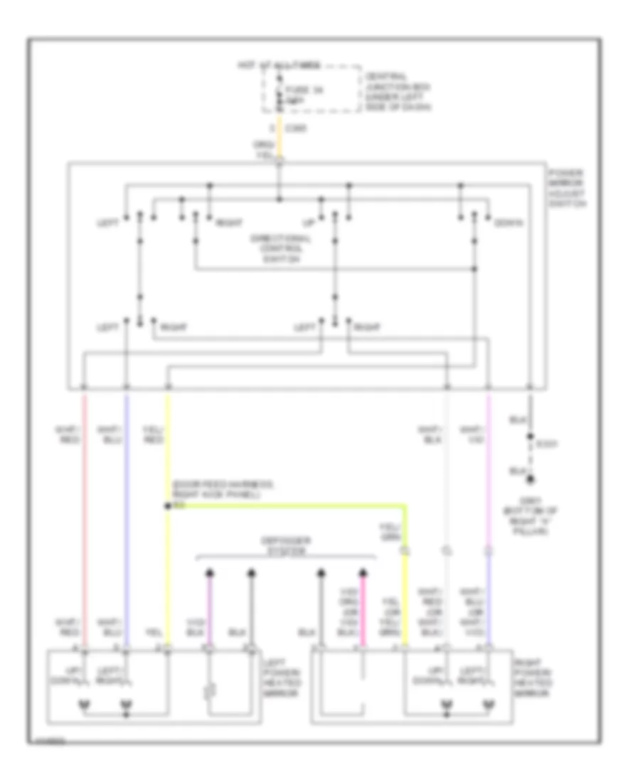 Power Mirror Wiring Diagram for Ford Contour LX 1999