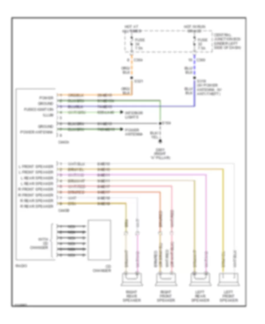 Radio Wiring Diagrams without Amplifier for Ford Contour LX 1999