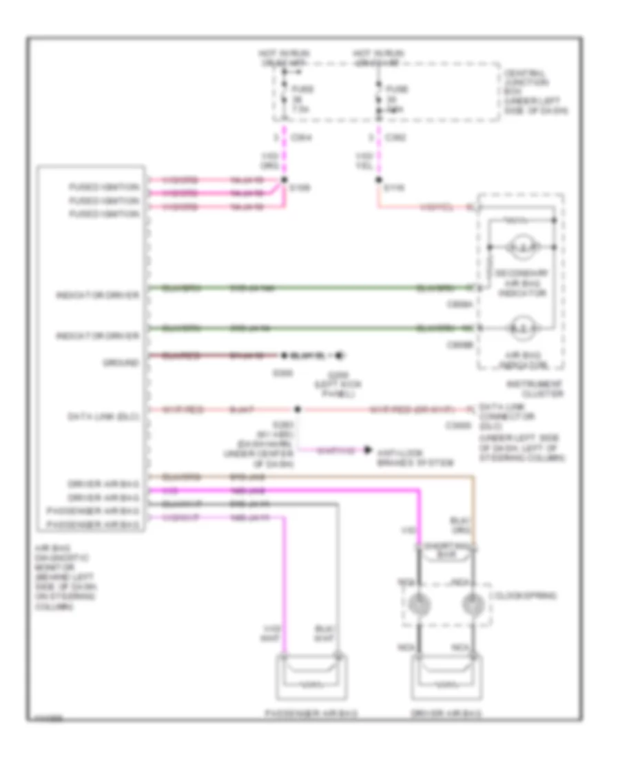Supplemental Restraint Wiring Diagram for Ford Contour LX 1999