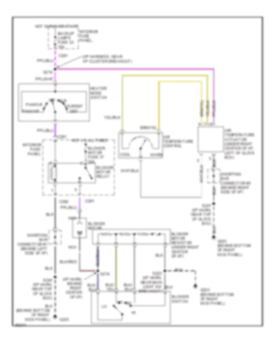 Heater Wiring Diagram for Ford Contour GL 1997