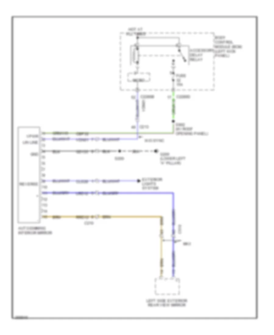 Electrochromic Mirror Wiring Diagram for Ford Edge Sport 2013