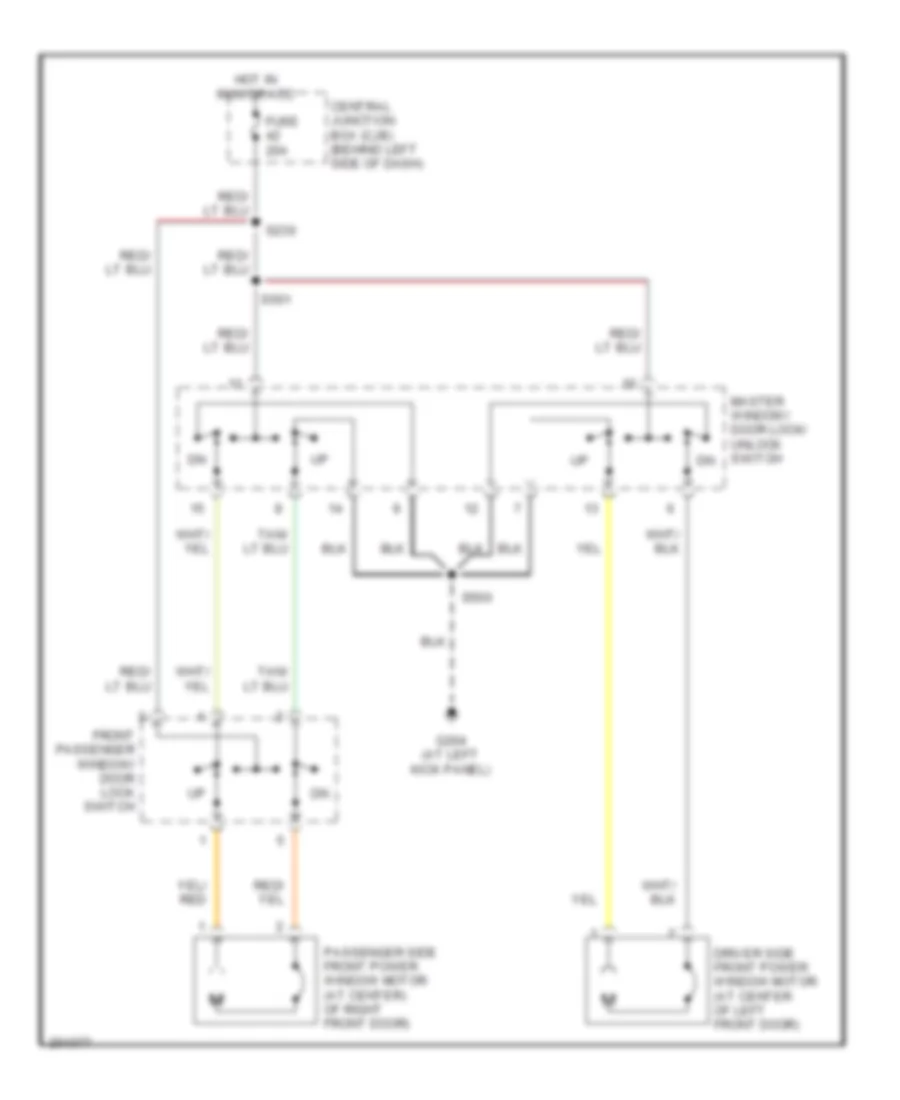 Power Windows Wiring Diagram for Ford Econoline E250 2005