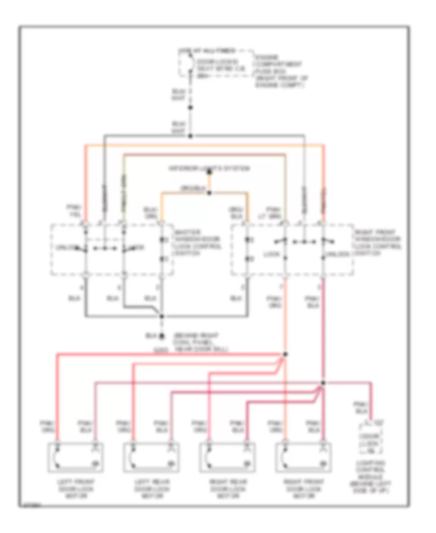 Door Lock Wiring Diagram for Ford Crown Victoria LX 1995