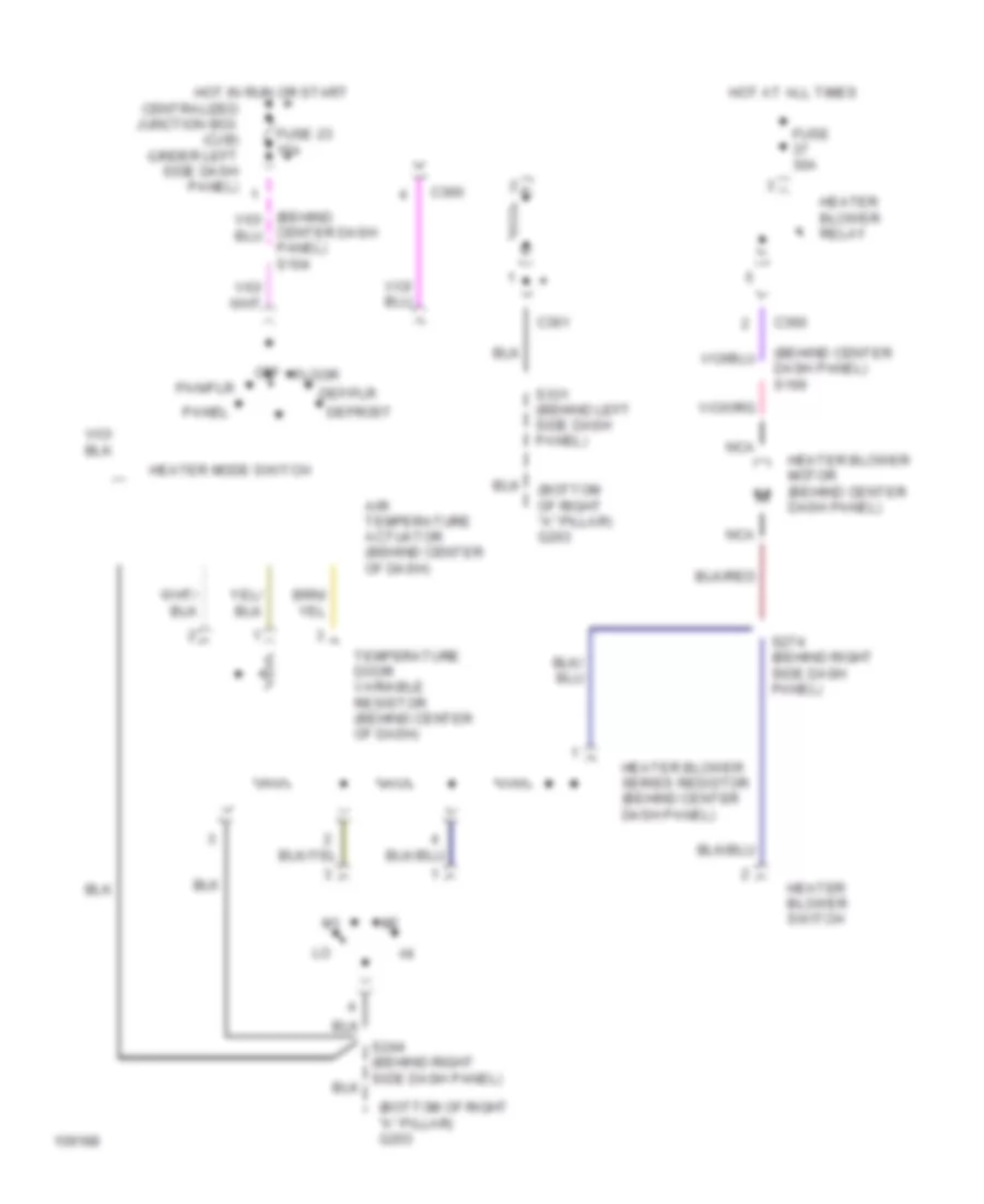 Heater Wiring Diagram for Ford Contour SVT 1999