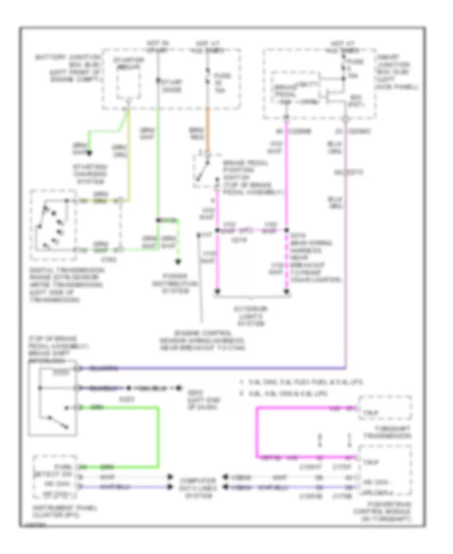 Shift Interlock Wiring Diagram, without Stripped Chassis for Ford E-350 Super Duty 2014