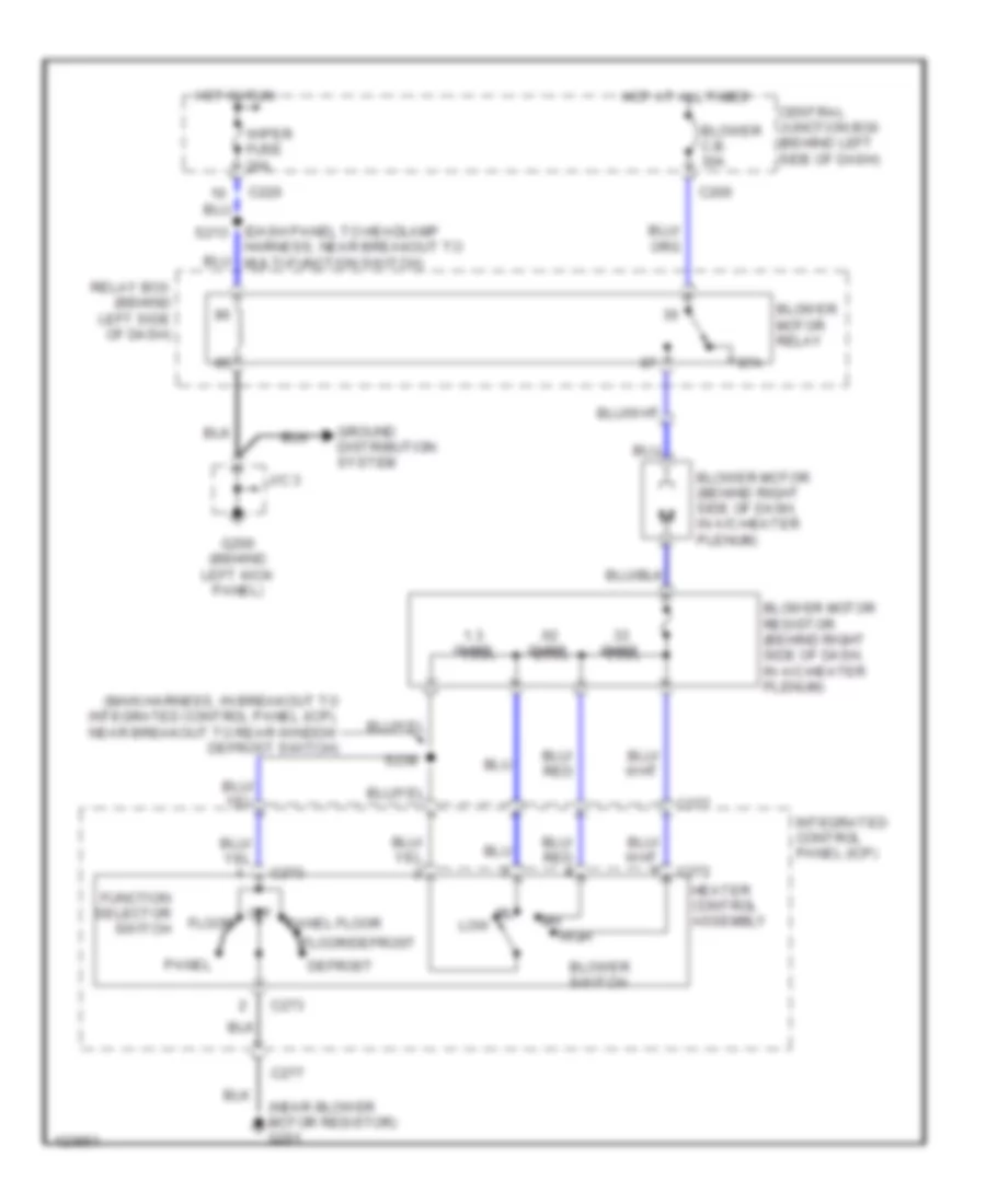 Heater Wiring Diagram for Ford ZX2 2000