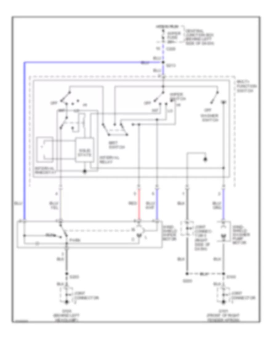 Front WiperWasher Wiring Diagram for Ford ZX2 2000