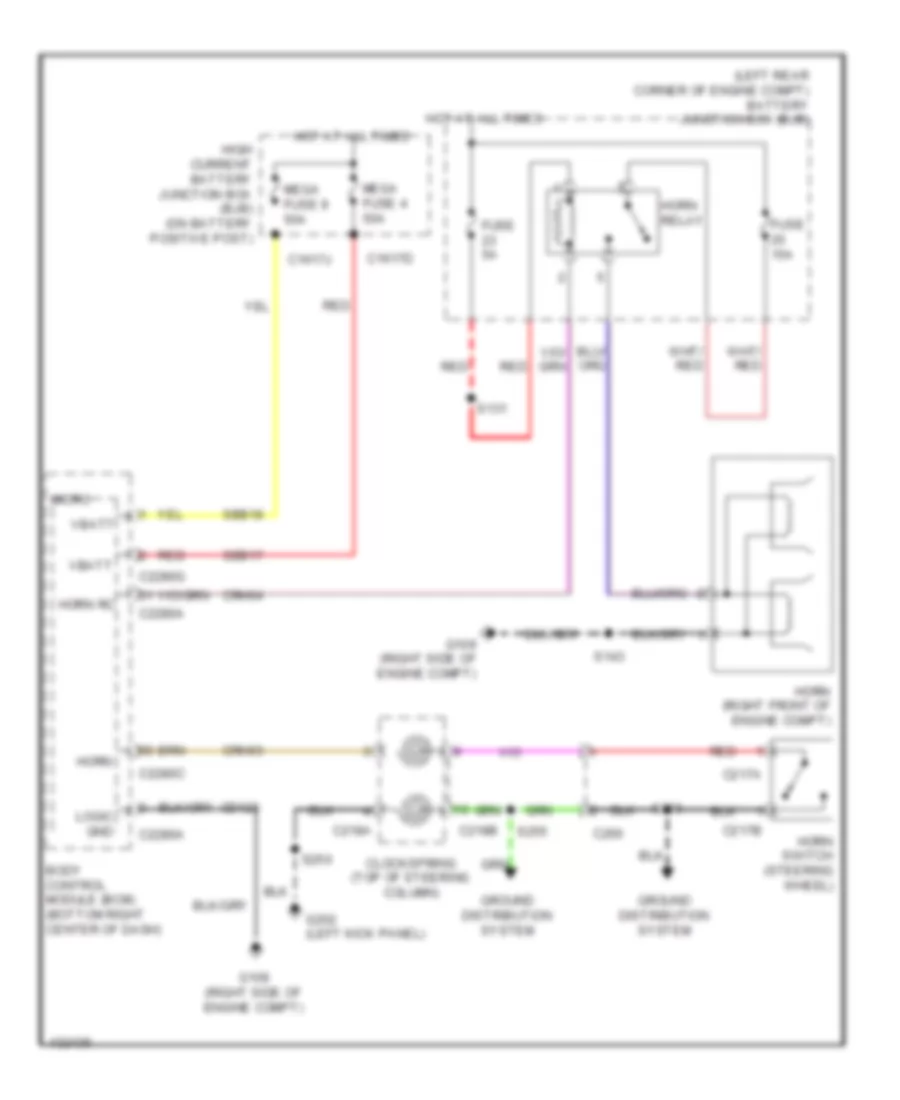 Horn Wiring Diagram for Ford Transit Connect XL 2014