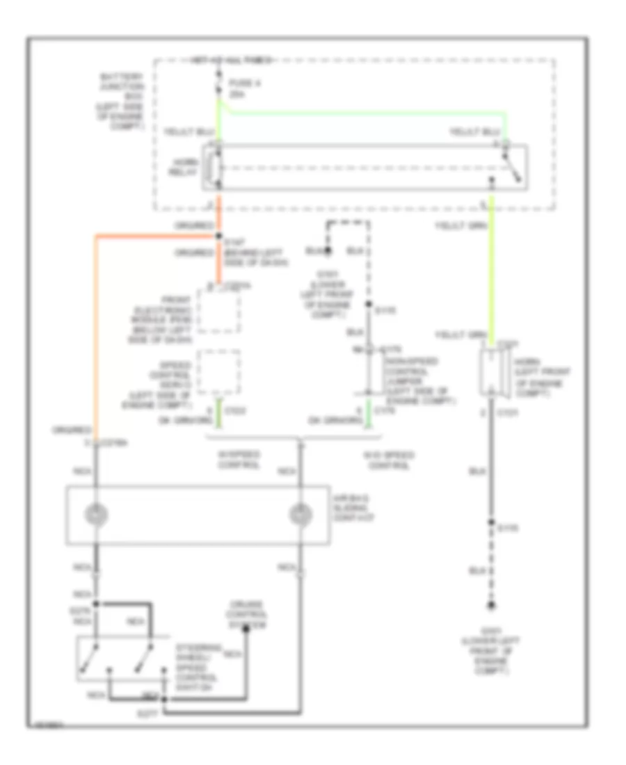 Horn Wiring Diagram for Ford Windstar Limited 2002