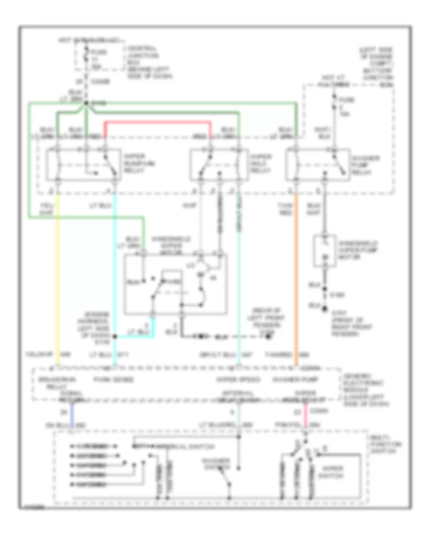 WiperWasher Wiring Diagram for Ford Cab  Chassis F350 Super Duty 2001