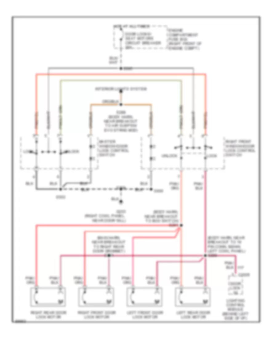 Door Lock Wiring Diagram for Ford Crown Victoria LX 1997