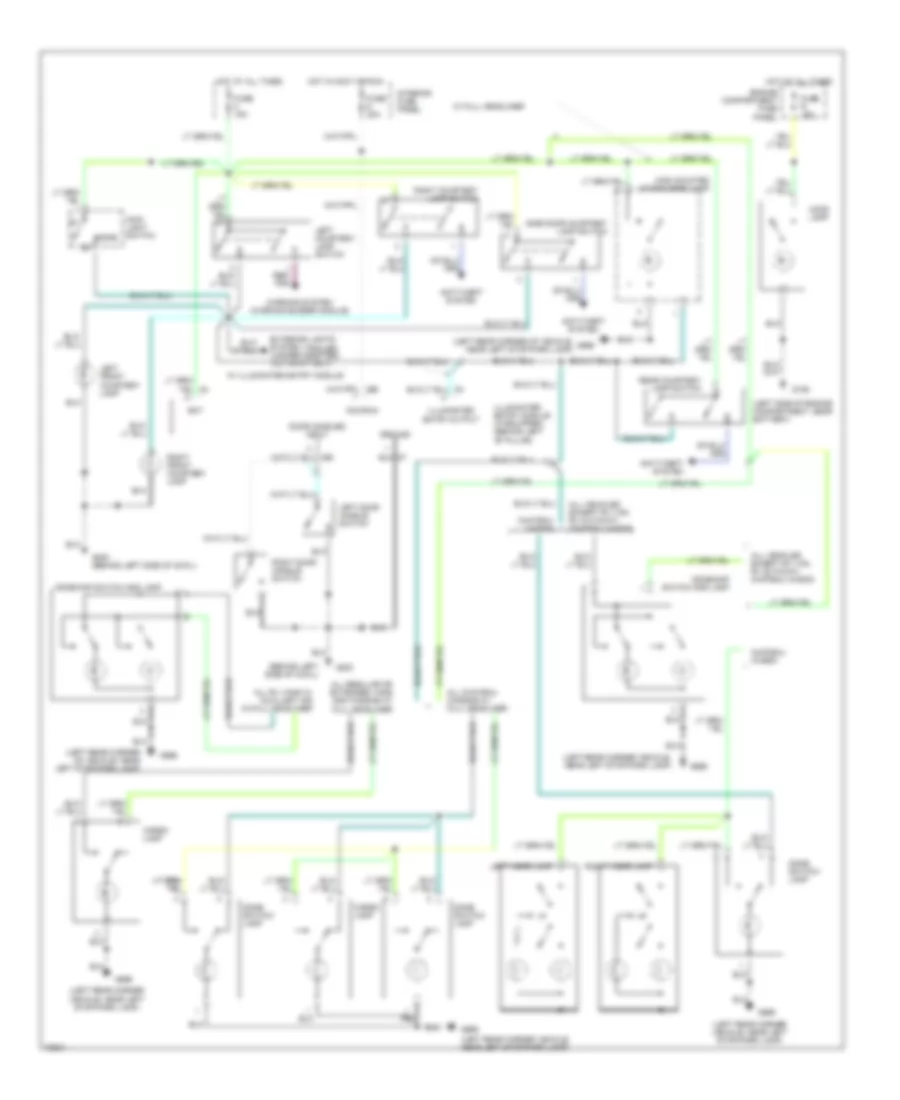 Courtesy Lamps Wiring Diagram, without Keyless Entry for Ford Cutaway E350 1995