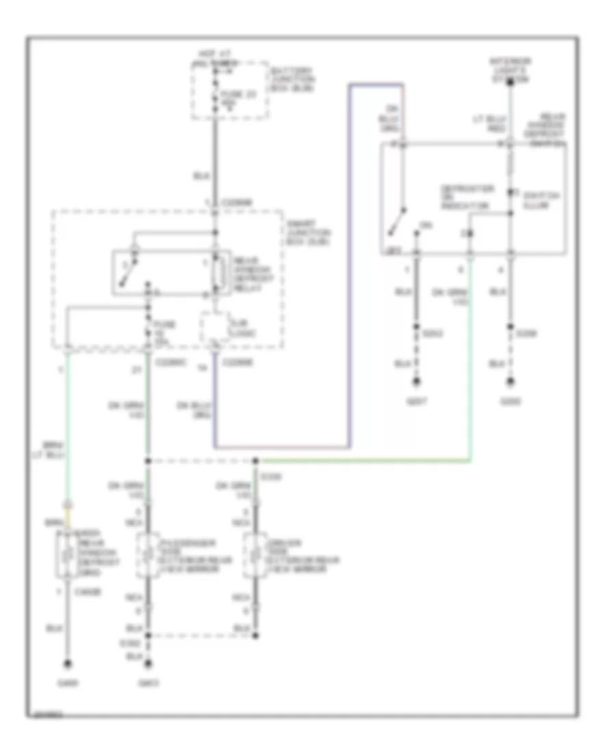 Defoggers Wiring Diagram Except Hybrid for Ford Escape 2005