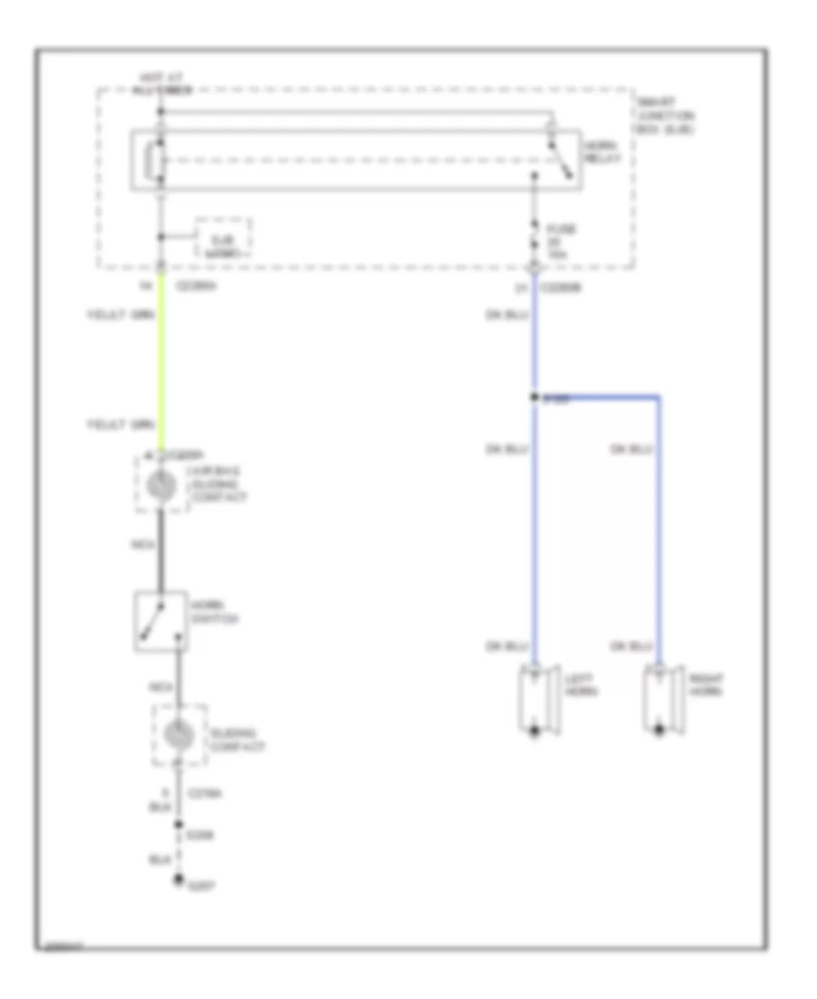Horn Wiring Diagram Except Hybrid for Ford Escape 2005