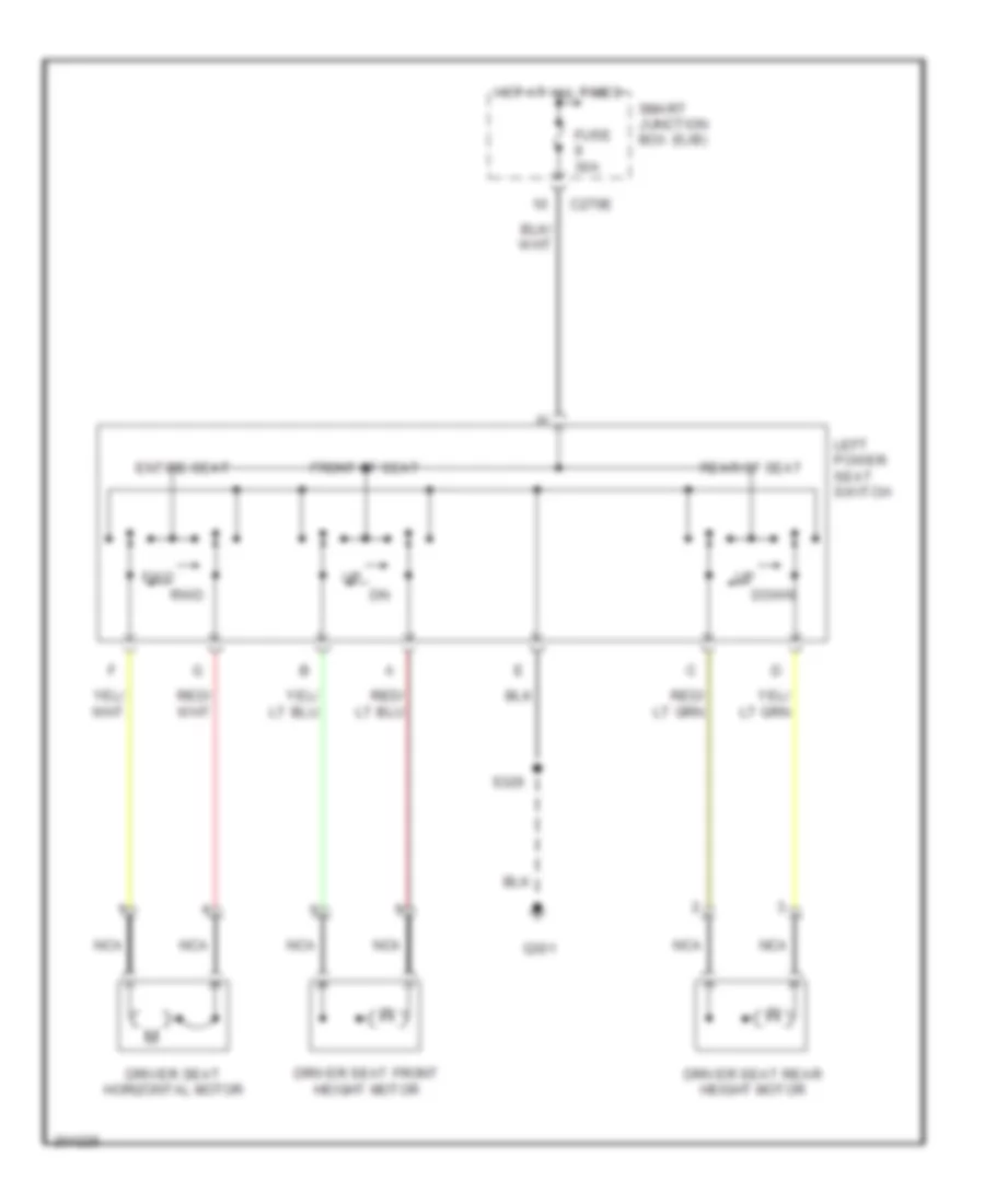 Driver Power Seat Wiring Diagram Except Hybrid for Ford Escape 2005