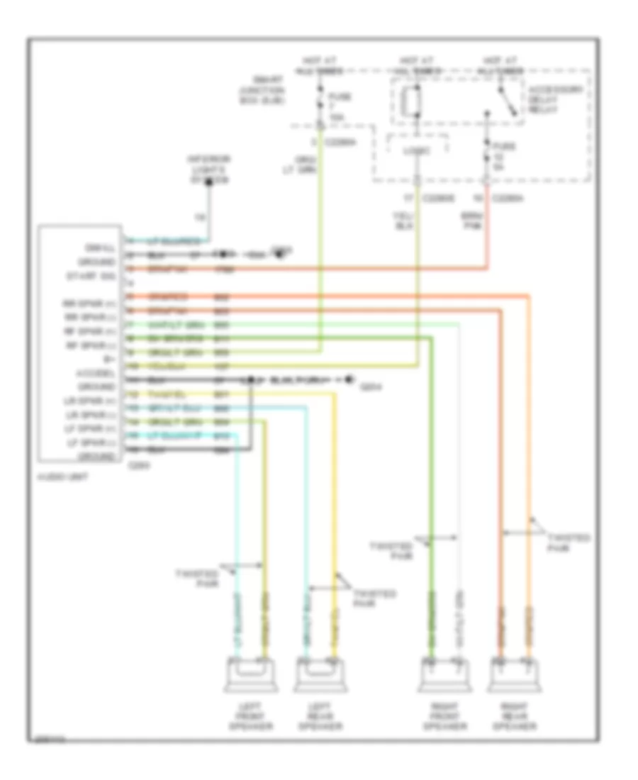 Base Radio Wiring Diagram Except Hybrid for Ford Escape 2005