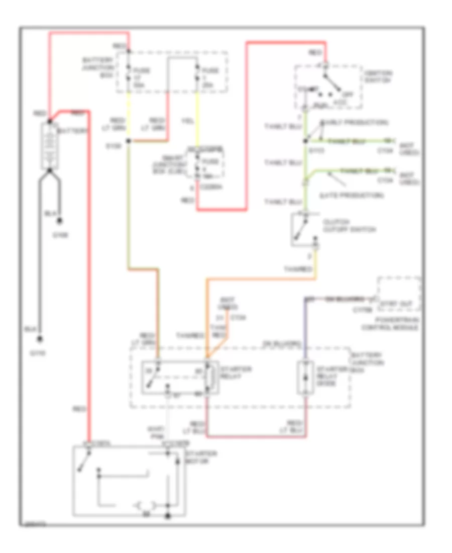 Starting Wiring Diagram, MT for Ford Escape 2005