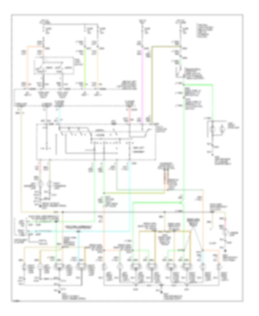 Exterior Lamps Wiring Diagram for Ford Crown Victoria 2001