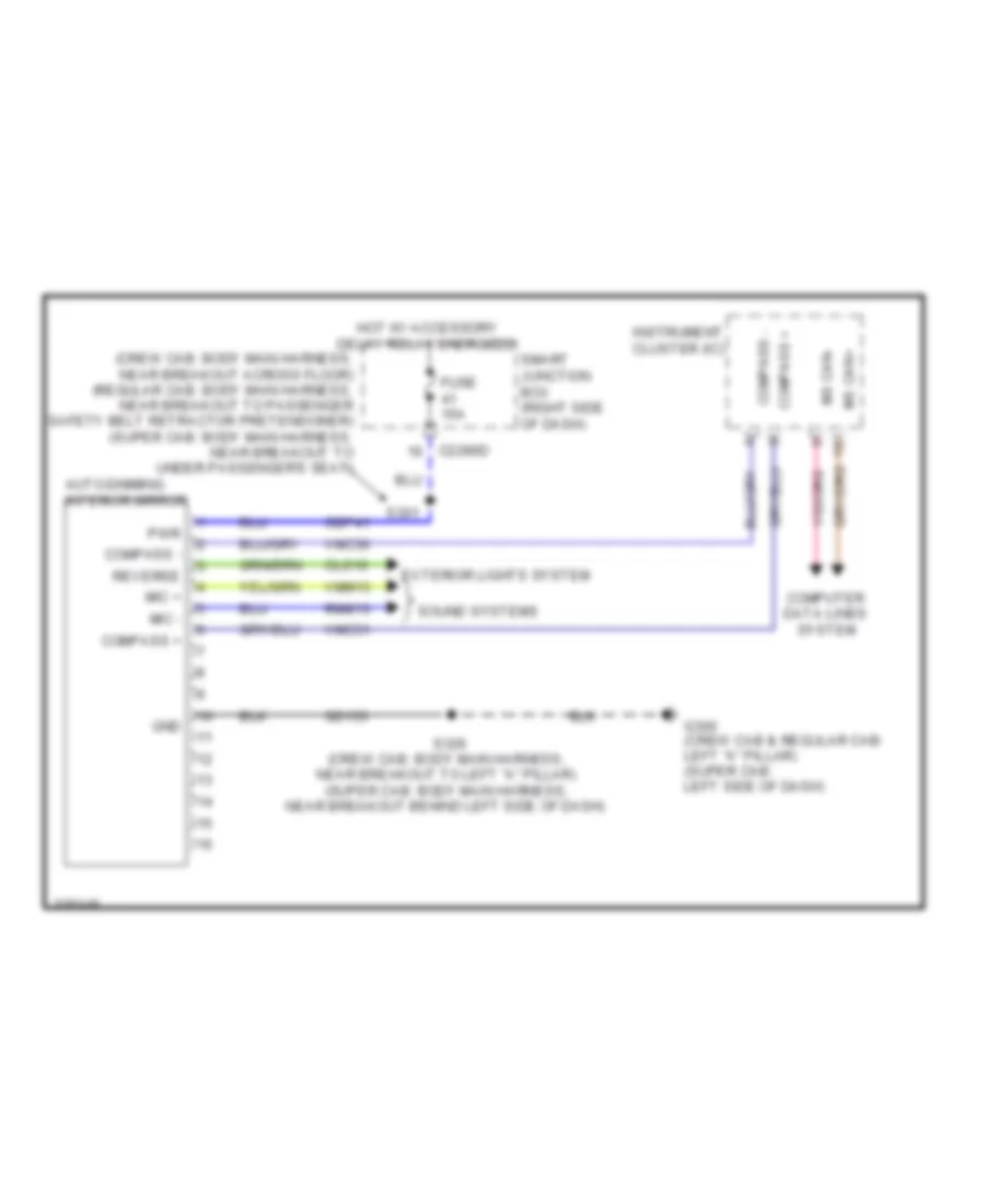 Electrochromic Mirror Wiring Diagram with Microphone without Video for Ford F450 Super Duty 2010