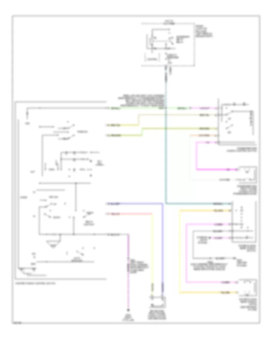 Power Windows Wiring Diagram, Except Crew Cab for Ford F450 Super Duty 2010