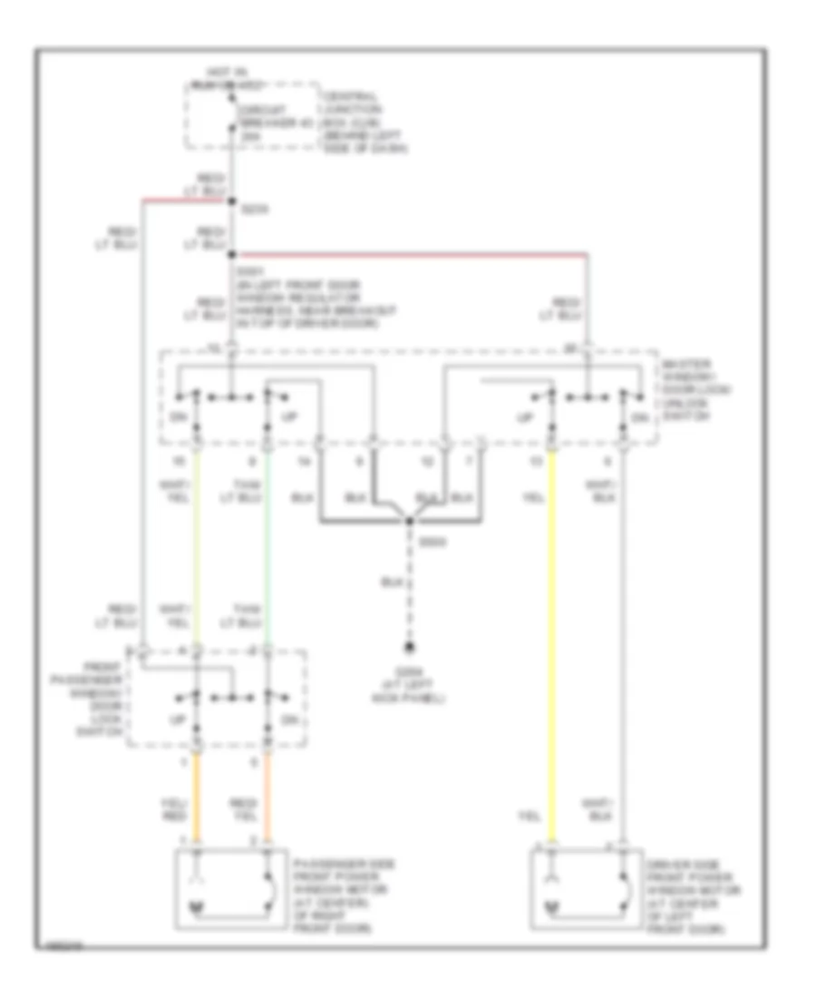 Power Windows Wiring Diagram for Ford Econoline E150 2004