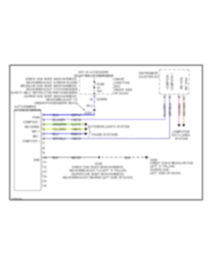 Electrochromic Mirror Wiring Diagram with Microphone without Video for Ford F550 Super Duty 2010