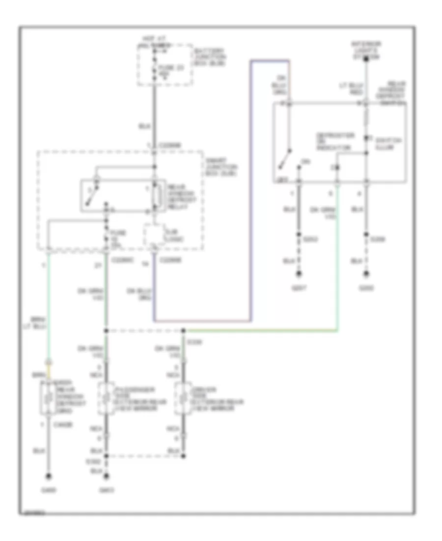 Defoggers Wiring Diagram Except Hybrid for Ford Escape Hybrid 2005