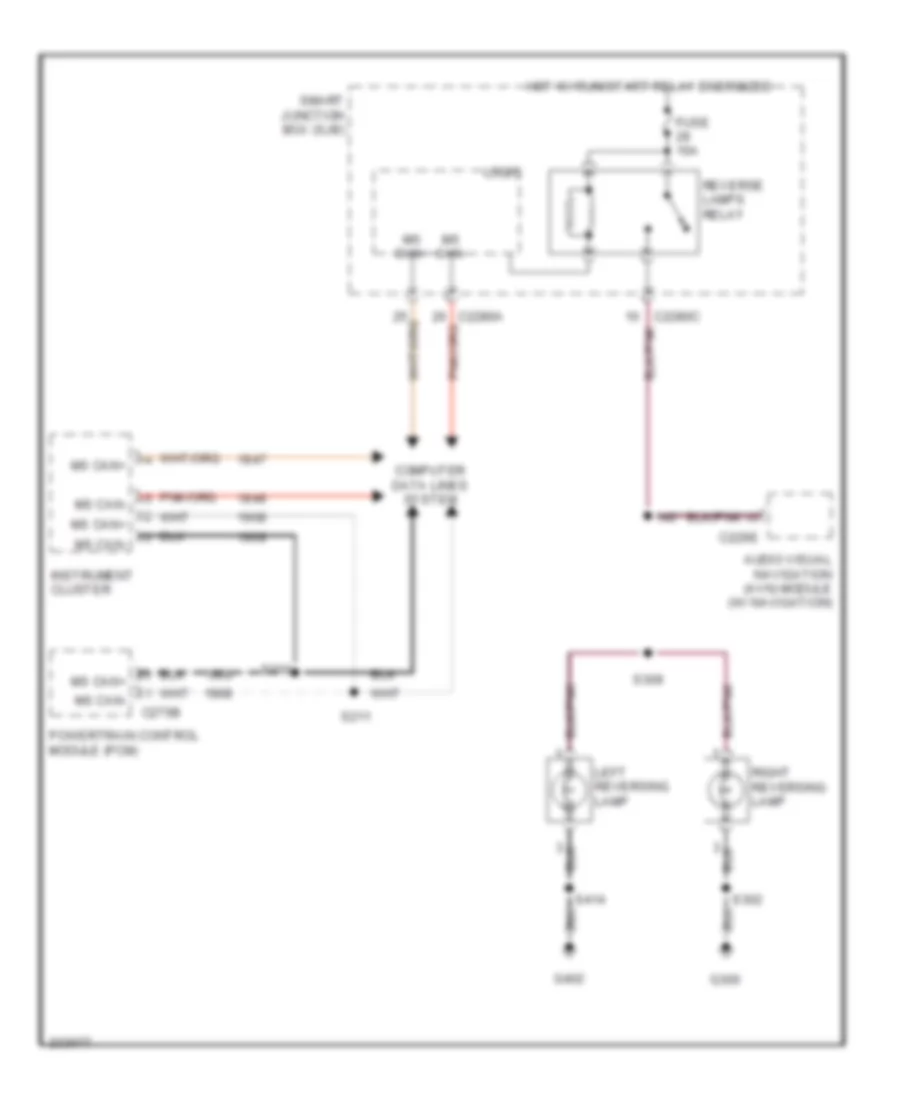Back-up Lamps Wiring Diagram, Hybrid for Ford Escape Hybrid 2005