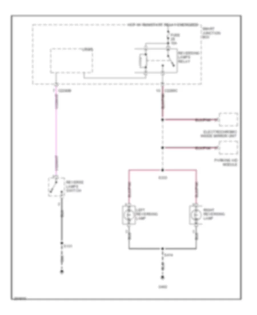 Back-up Lamps Wiring Diagram, MT Except Hybrid for Ford Escape Hybrid 2005