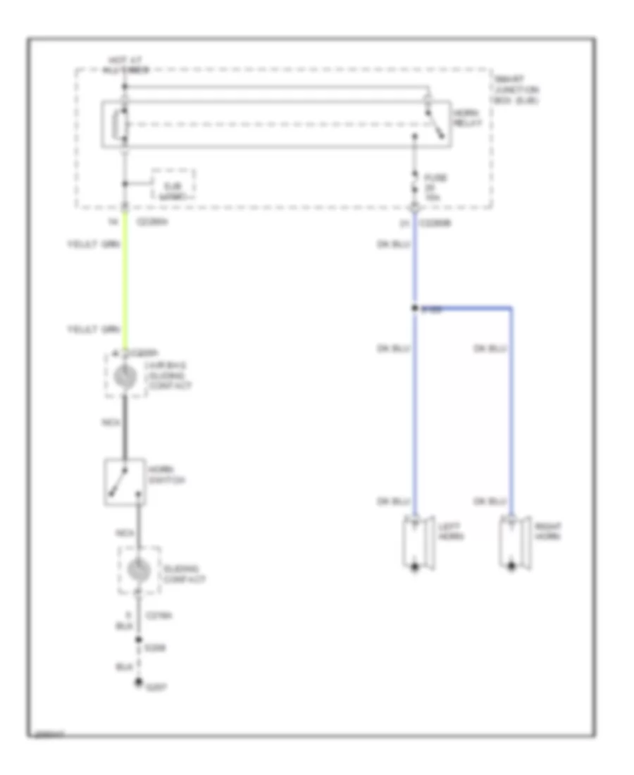 Horn Wiring Diagram Except Hybrid for Ford Escape Hybrid 2005