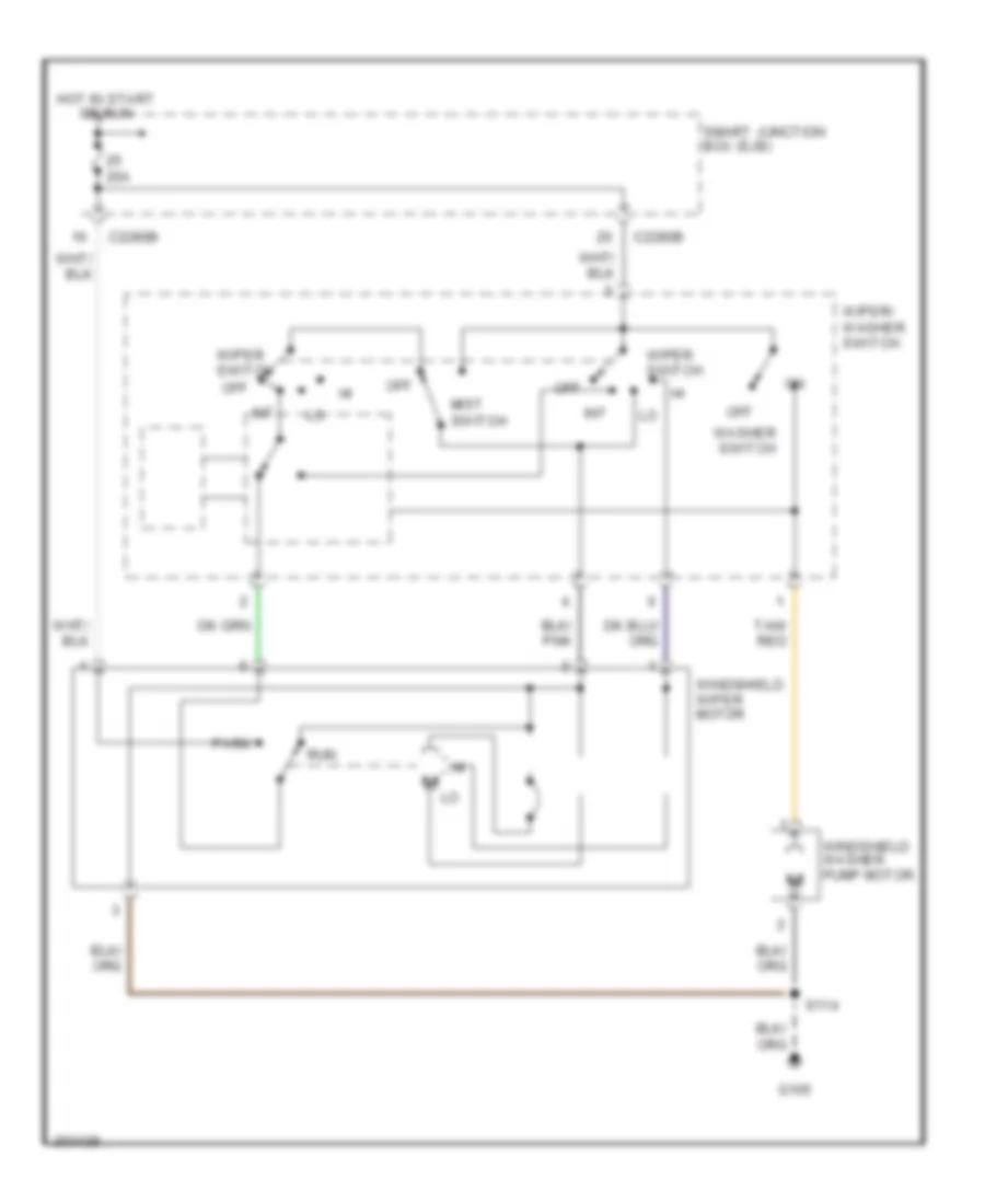 Front Wiper Washer Wiring Diagram Except Hybrid for Ford Escape Hybrid 2005