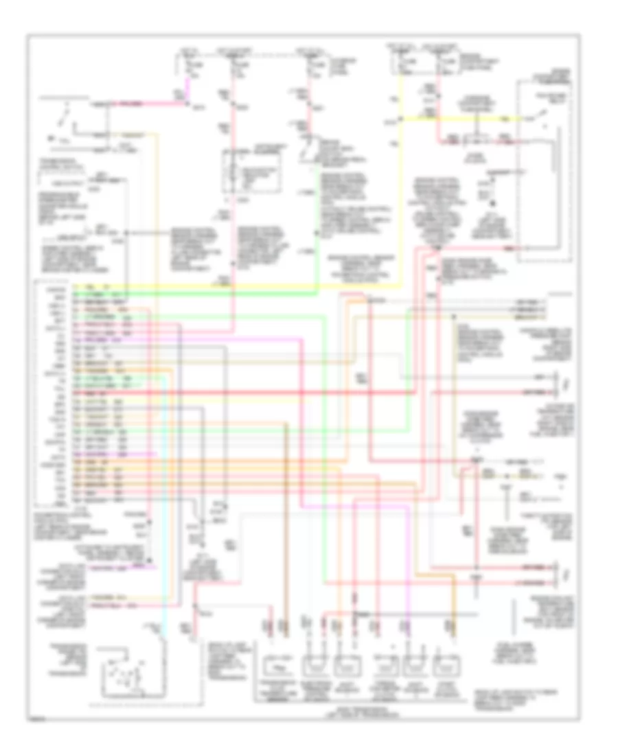4.9L, Transmission Wiring Diagram, Except California for Ford Econoline E250 1995