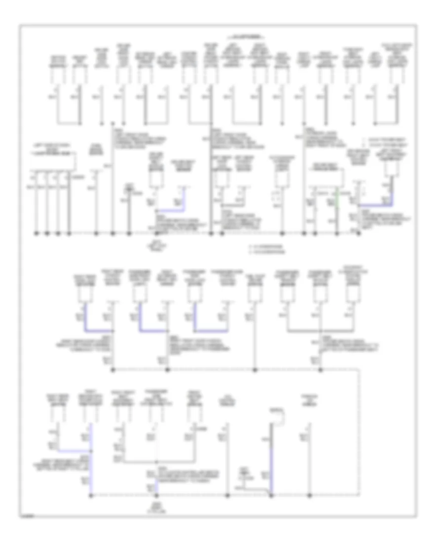 Ground Distribution Wiring Diagram (2 of 3) for Ford Flex Limited 2010