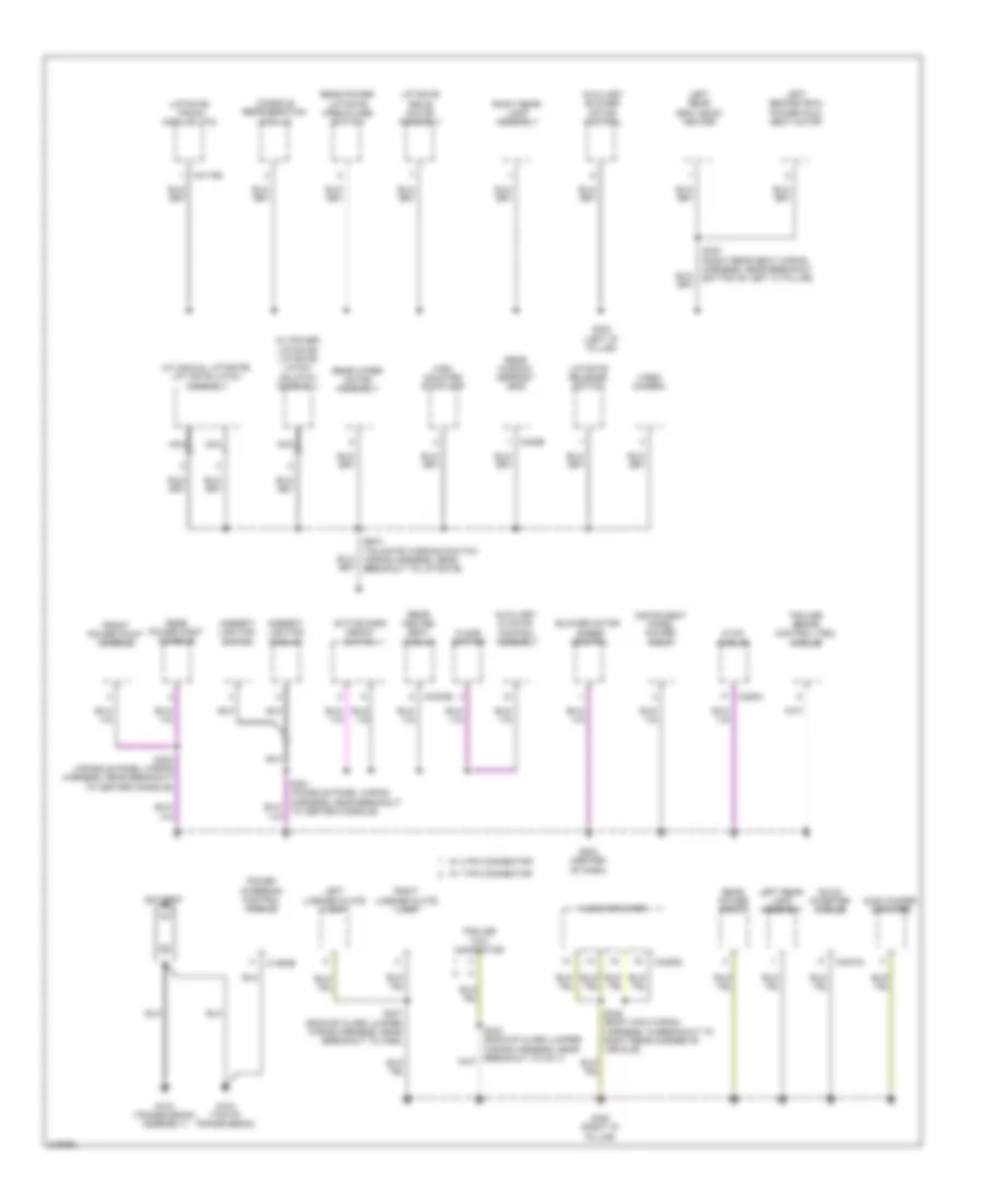 Ground Distribution Wiring Diagram 3 of 3 for Ford Flex Limited 2010